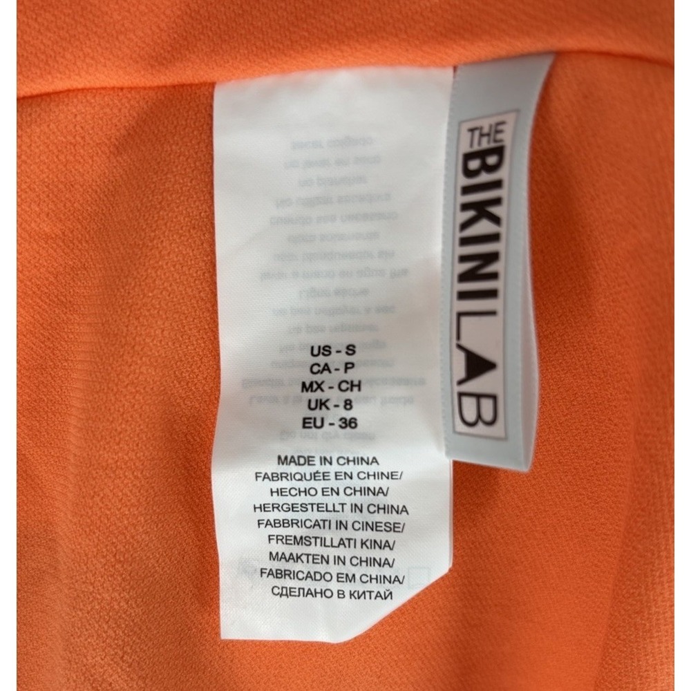 Bikini Lab Womens Long Sleeve Bodysuit Rashguard Zipper Blue Orange White Size S - Picture 4 of 10